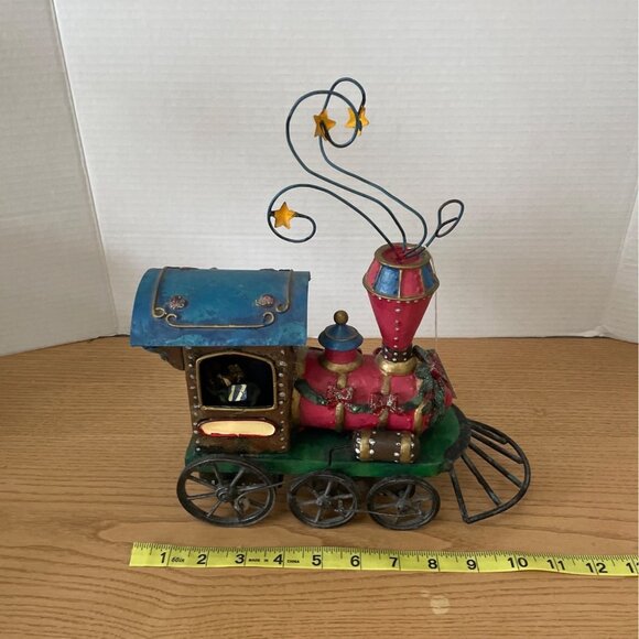 Vtg Kurt Adler Santa Claus Christmas Train Tin Metal Locomotive Hand Painted - Picture 7 of 9